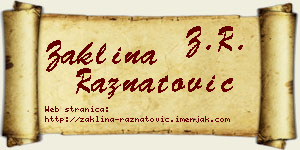 Žaklina Ražnatović vizit kartica